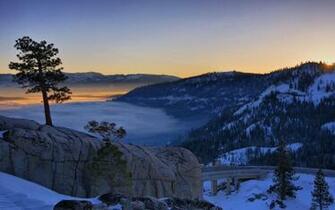 Christmas Mountain Resort Wallpaper