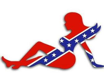 Rebel Mudflap Girl Confederate Flag Car Stickers Decals Right