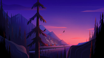 Coastal Town Minimalist 4k HD Wallpaper Image