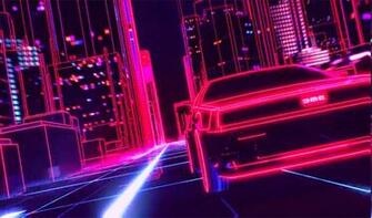Wave Synthwave 1980s Neon Delorean Car Retro Games Wallpaper HD