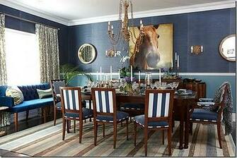 Navy Grasscloth