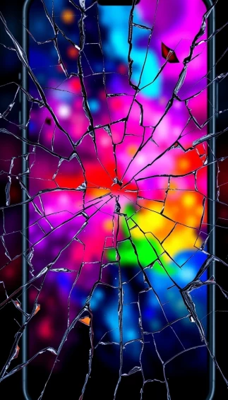 Cracked Phone Screen Wallpaper