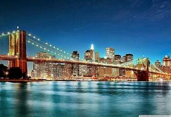 New York City At Night Background Wallpaper