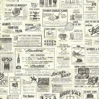 Ctr64271 Cream Vintage Newspaper Adamstown By Chesapeake Wallpaper