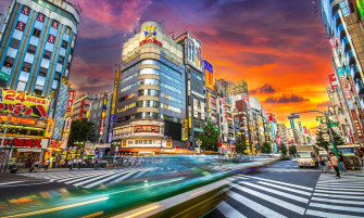 Tokyo Japan Night Scene Wallpaper Mural Marmalade Art
