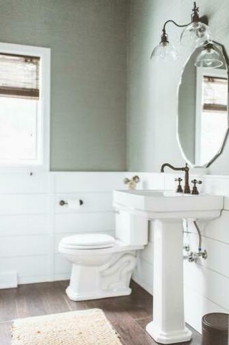 Wallpaper Textured Gray Shiplap Clad Half Wall