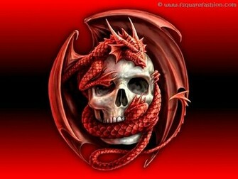 Red Dragon Skull HD Wallpaper