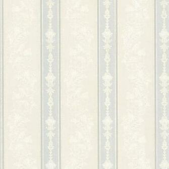 Mirage Abraham Embellished Stripe Wallpaper Light Gray Striped