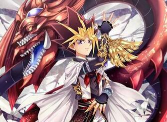 Yu Gi Oh Yami Yugi Slifer The Sky Dragon Looking Ahead Wallpaper