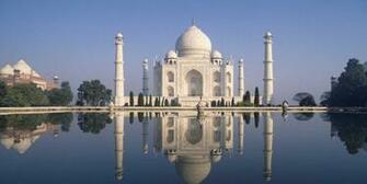 Taj Mahal India Uttar Pradesh Agra At Sunrise Reflected In