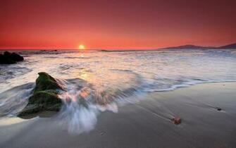 Windows Background HDr Beach Red Sunset Wallpaper X