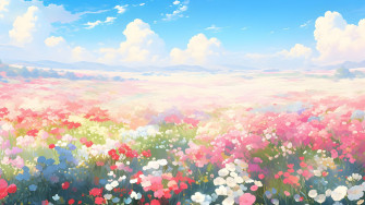 Beautiful Flower Field Desktop Wallpaper