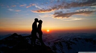 Love Kiss Silhouette Photography HD Wallpaper Of