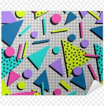 Retro 80s Seamless Pattern Background Poster Pixers Saved By