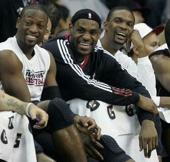 Nba Basketball Lebron James Dwyane Wade Chris Bosh Wallpaper