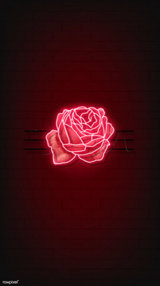 Red Neon Rose Mobile Phone Background Vector Premium Image By