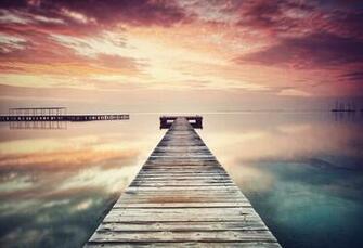 Water Clouds Wood Pier Wallpaper Samsung Galaxy Note