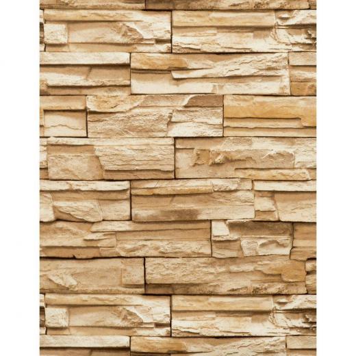 Modern Rustic Travertine Wallpaper Rich Nutmeg