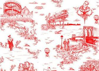 Brooklyn Toile Wallpaper Cool Material