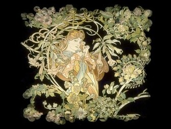 Desktop Wallpaper Art Nouveau Lady