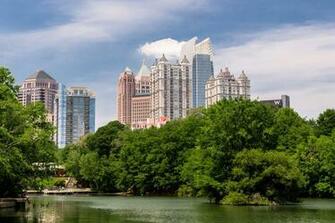 Atlanta Georgia Usa Trees Lake Piedmont Park Midtown Tree HD Wallpaper