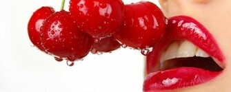 Cherry Red Lips Wallpaper