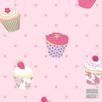 De Girls Light Pink Polka Dot Wallpaper Muffin Tarts