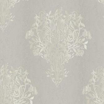 Grey Silver Cleo Vsn21116 Damask Wallpaper Contemporary Modern