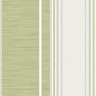 Crown Manhattan Stripe Green Silver Wallpaper M0886