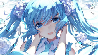 Desktop Wallpaper Cute Hatsune Miku Smile Face HD Image