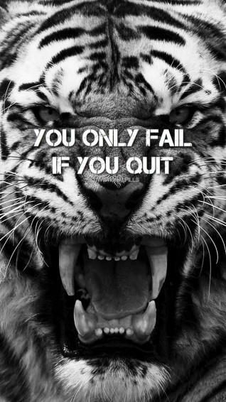 You Only Fail If Quit iPhone Wallpaper Quotes