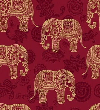 Tribal Elephant Background Print