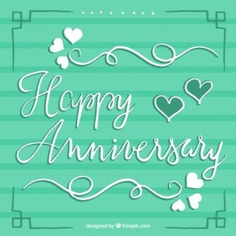 Happy Anniversary Green Background Vector