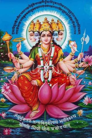 Buy Wallpics Vinyl Goddess Gayatri Mata Waterproof Sticker Poster
