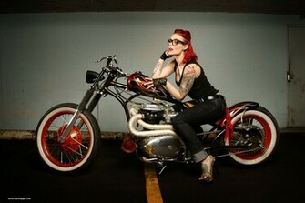 Motos Mujeres Bobber Custom Motorcycle Fondos HD Mulheres Wallpaper