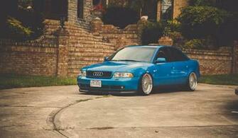 Blue Audi A4 Sedan Tuning