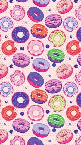 Donuts Vintage Flowers Wallpaper Kawaii Cellphone