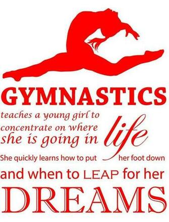 Gymnastics Quote Vinyl Wall Sticker Mural Removable Muebles Para