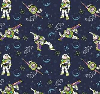 Disney Toy Story Buzz Lightyear Dark Blue Background Cotton