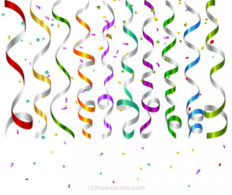 Vector Colorful BirtHDay Party Streamers And Confetti