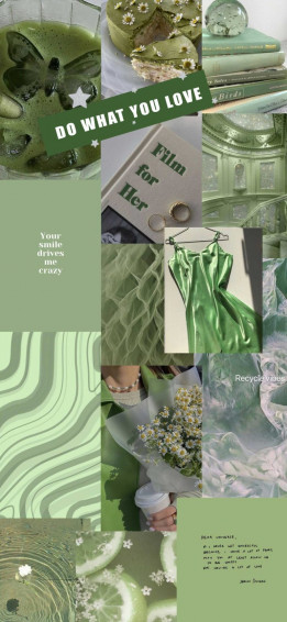 Collage Wallpaper Ideas Sage Green Aesthetic Idea
