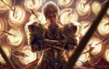 Wallpaper Guy Swords Gilgamesh Golden Armor Fate Stay Night