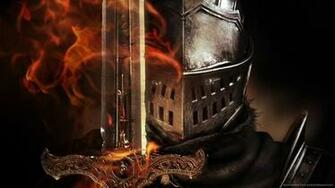 Dark Souls Hero With Flaming Sword Wallpaper