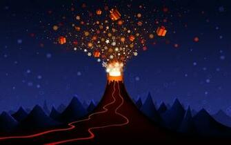 Christmas Volcano Widescreen Wallpaper