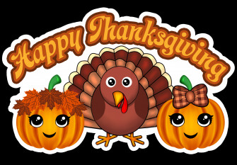 Happy Thanksgiving Vinyl Sticker High Voltage Graphix