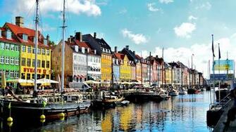 Wallpaper Copenhagen Denmark Pier Buildings
