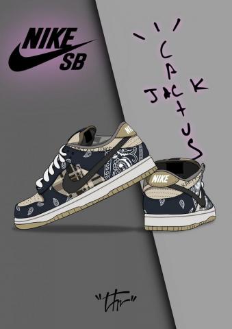 Nike Sb Dunk Low Travis Scott On Shoes Wallpaper