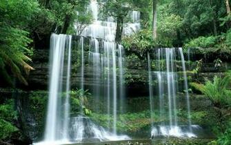 Windows Background Waterfall Steps Wallpaper X