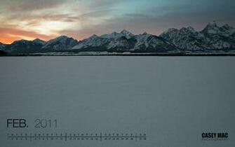 February Desktop Wallpaper Snowy Tetons At Sunset Casey