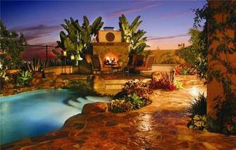 Garden Swimming Pool Wallpaper HD